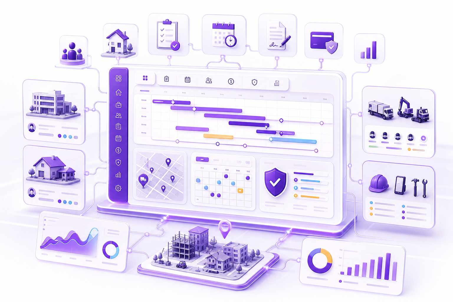 Futuristic LiteWork Pro contractor operations workspace